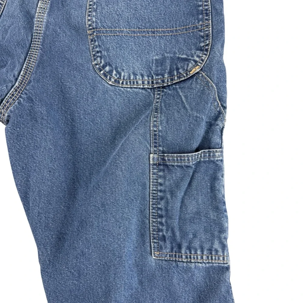 Dickies Mens Flannel Lined Carpenter Jeans Blue Denim Work Pants 32x27.5 Y2K